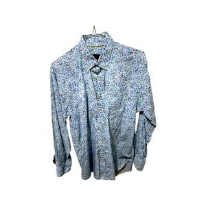 Robert Talbott Large Blue Floral Button Down Shirt